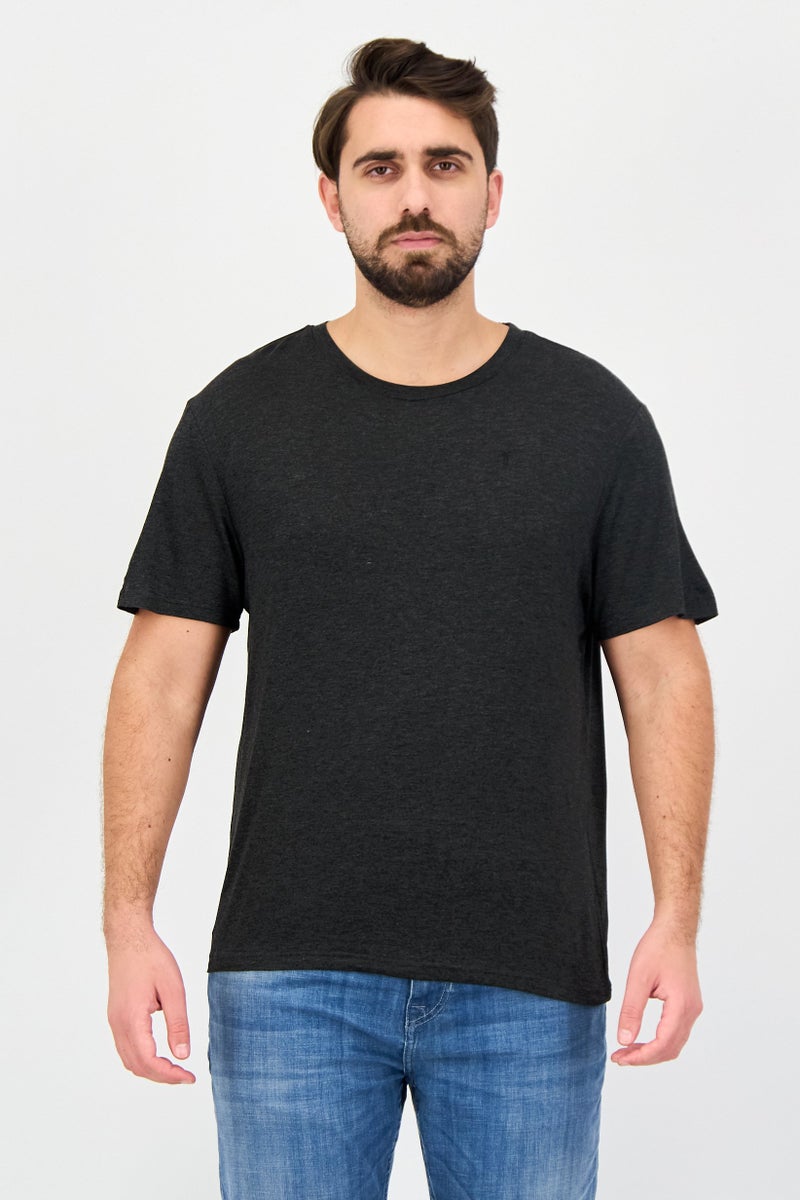 Frye Men Round Neck Short Sleeve Embroidered logo T-shirt, Black - Image 1